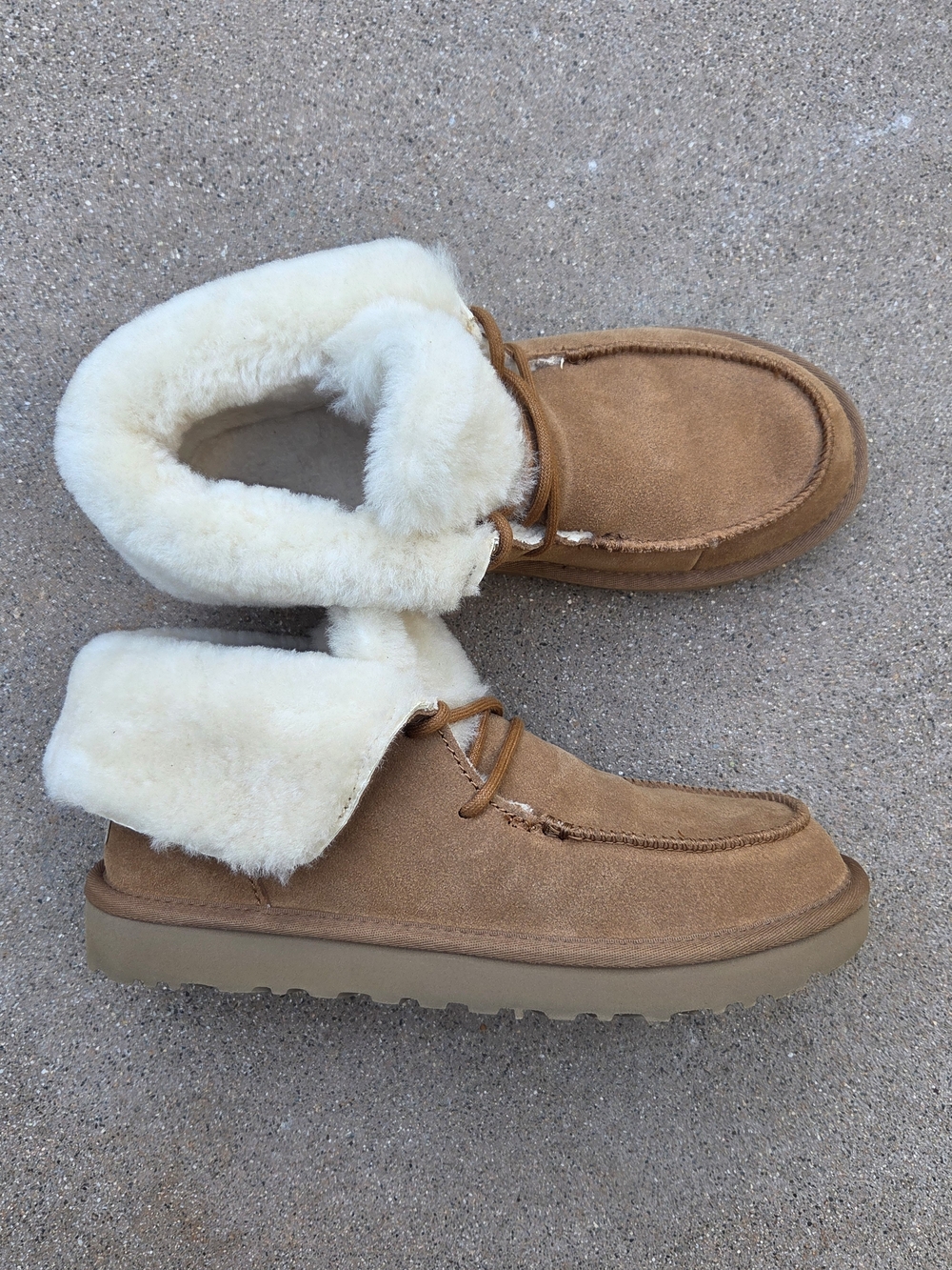 UGG Diara Boot Chestnut Suede Shearling Fur Cuffed Booties Women's Size 10 - Picture 4 of 13